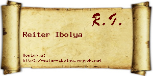 Reiter Ibolya névjegykártya